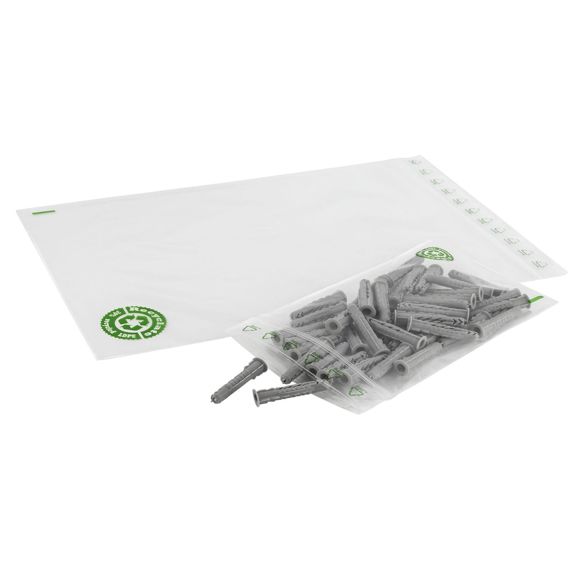 VEPATIM 300x Druckverschlussbeutel 80 x 120 mm 50 my mit 30 % recyceltem rLDPE Image