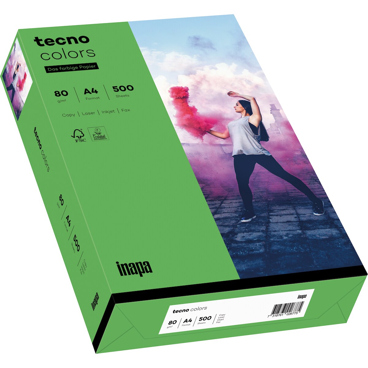 inapa tecno Kopierpapier Colors 2100011347 A4 120g int.grün 250Bl. Image