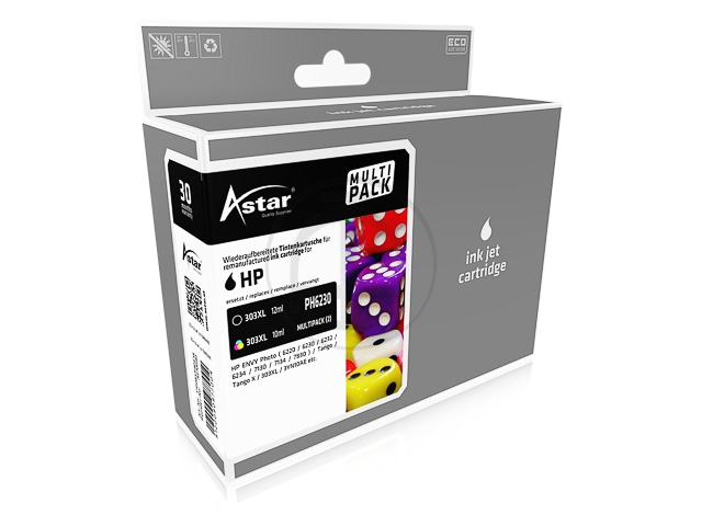Tinten ASTAR AS70040 ASTAR HP PH6230 TINTE (2) BK+COL Image