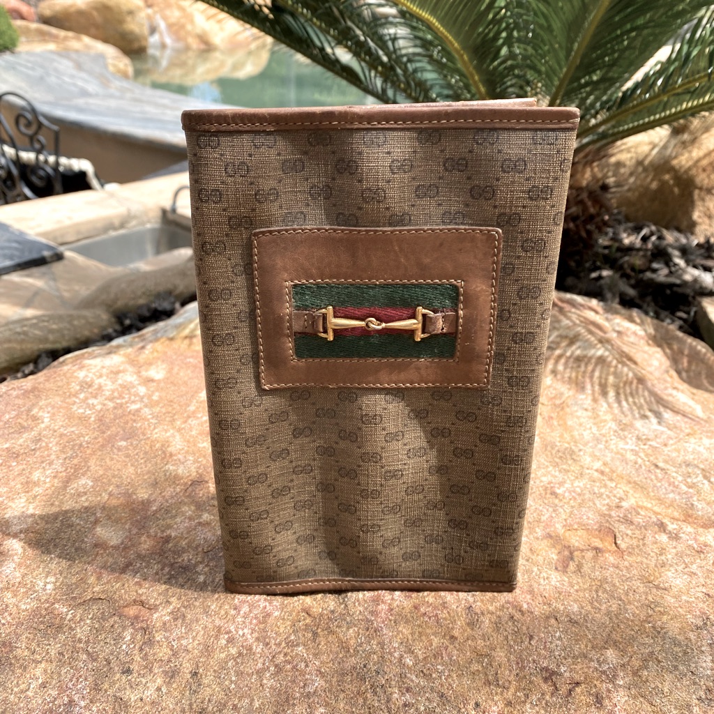 Gucci Office | Authentic Vintage Horsebit Gucci Tv Guide Monogram Book Magazine Cover Display | Color: Brown/Tan | Size: 5.5 X 8