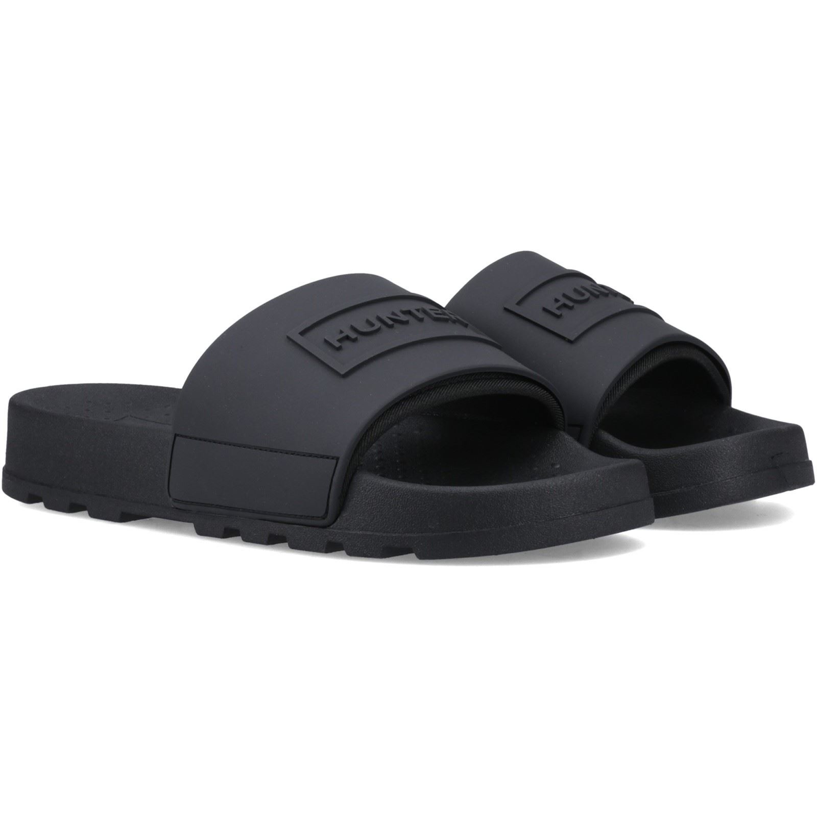 Hunter Core Geprägte Slider Polyester Schwarz Slipper