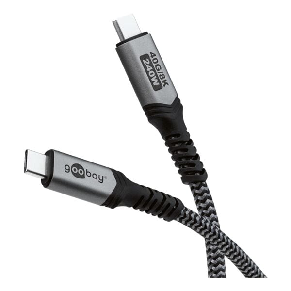 goobay Ladekabel USB-C (USB4) 240 W schwarz 1 m schwarz