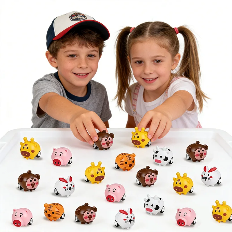 12 Stück Mini-Tier-Rückziehautos für Jungen und Mädchen, Kindergeburtstags-Gastgeschenke, Piñata-Füller, Spielzeug in Großpackung, Ostergeschenk, Schulpreise Image