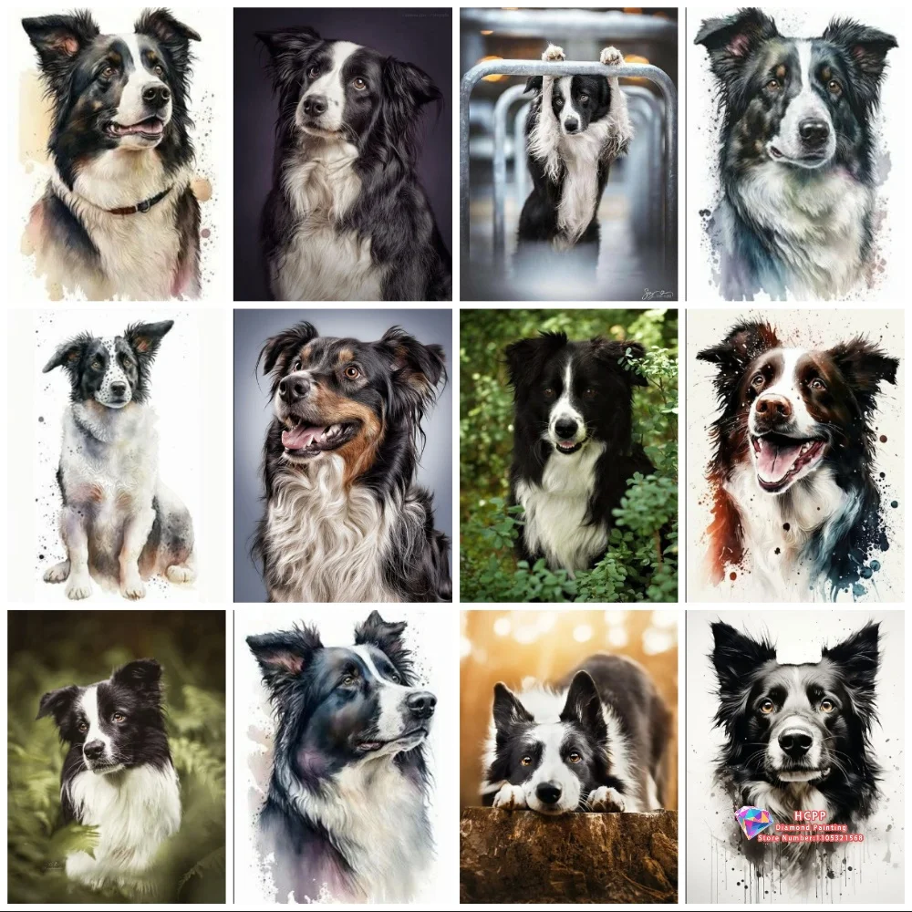 Australischer Schäferhund Border Collie Fantasy Haustier Hund Diamant-Malerei Set 5D DIY Diamant Handgemachte Kunst Kindergeschenk Image