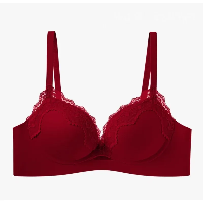 Alltäglicher Spitzen-Push-Up-BH mit 3D-Polsterung für kleine Brüste, bequeme Passform, kabellos, dezente Abdeckung, verstellbarer BH Image