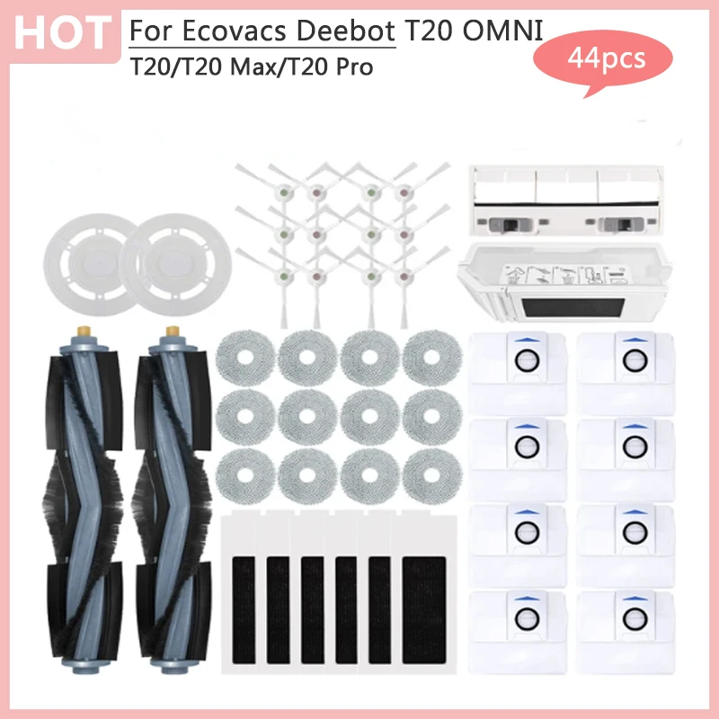 Für ecovacs deebot t20 omni/t20 max/t20 pro zubehör hauptseite bürste mopp tuch hepa filter staubbeutel ersatzteile Image