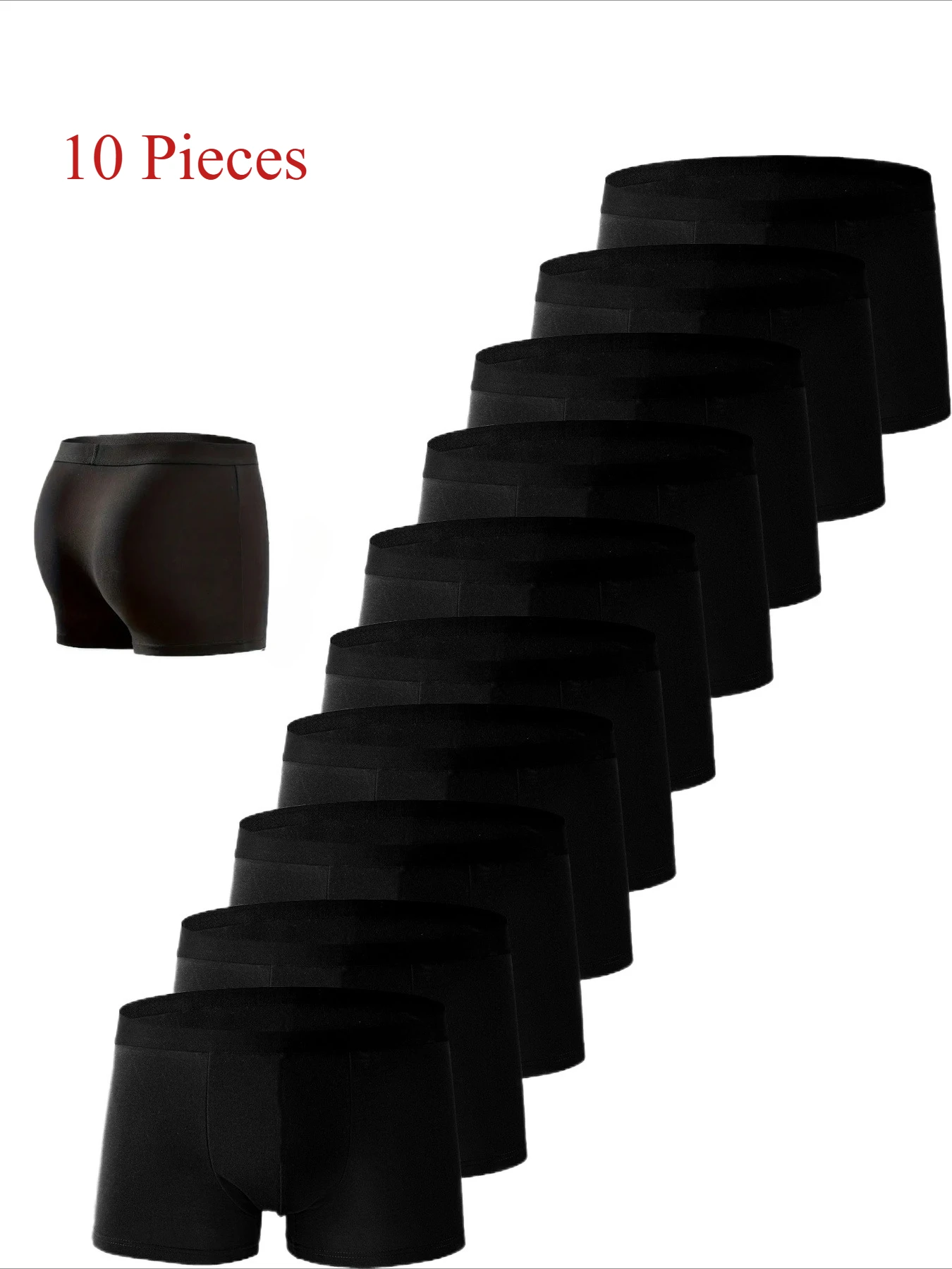 10 Stück Herren-Unterwäsche in Schwarz, Hochelastische Boxershorts, Sexy Männer-Slips, Atmungsaktive Herren-Unterhosen in Übergrößen L-4XL
