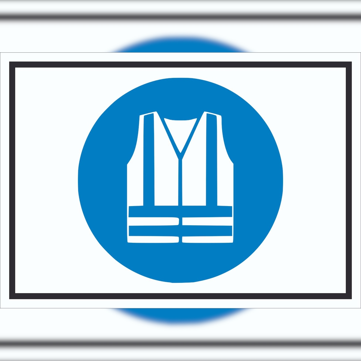 HB-Druck Warnweste benutzen Symbol Schild A1 Rückseite selbstklebend Image
