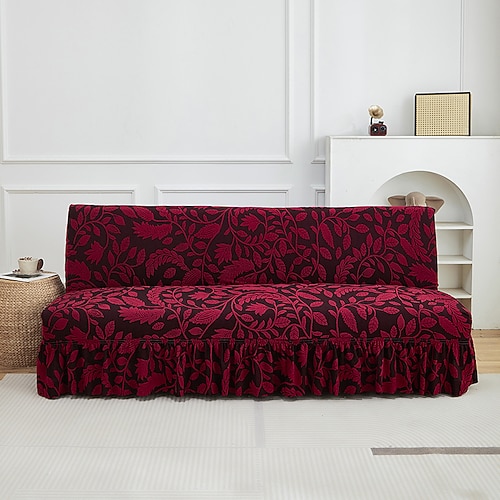 Futonbezug mit floralem Jacquardmuster, Sofabezug mit Jacquard-Beflockung, weicher dekorativer Couchschutz für Wohnzimmer, Schlafzimmer und Wohnaccessoires Image