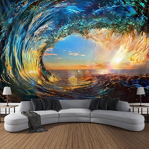 Tapisserie Banner Decke Landschaft 3D Schlafzimmer Wohnzimmer Wohnheim Jugendzimmer Studentenwohnheim Wandveranda Wohndeko Image