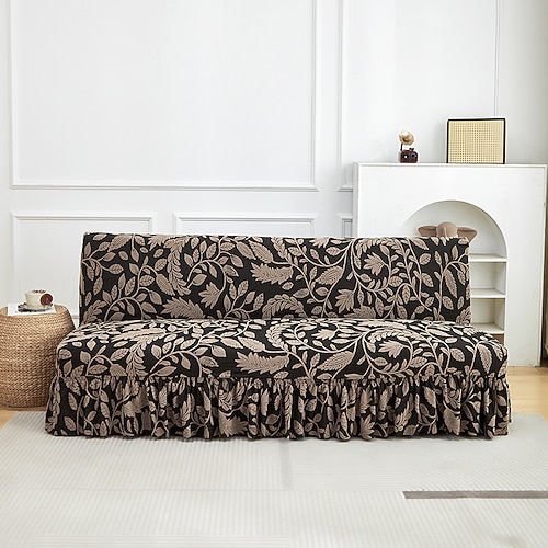 Futonbezug mit floralem Jacquardmuster, Sofabezug mit Jacquard-Beflockung, weicher dekorativer Couchschutz für Wohnzimmer, Schlafzimmer und Wohnaccessoires Image