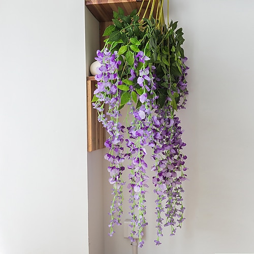 künstliche blume 1 stück zweig moderne zeitgenössische ewige wand blume simulation wisteria blume direkt ab werk bohne blume wandbehang hochzeit bogen dekoration 110 cm/43 Image