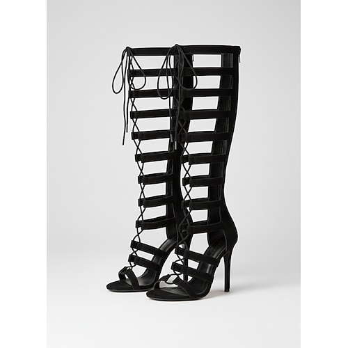 Schwarze Gladiator-Stilettos für Damen – sexy Schuhe für Partys und Clubbesuche Image