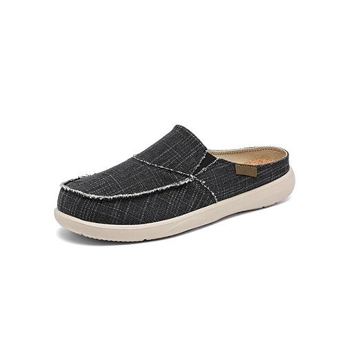 Graue Herren-Slipper aus Canvas – bequeme Freizeitschuhe, ideal für Insel- und Kreuzfahrten, Strand, Reisen und Resorts Image