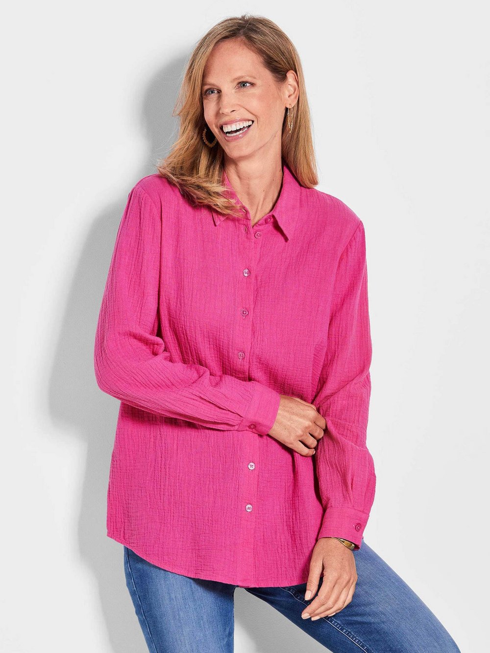 Goldner Hemdblusen Damen pink, 20 Image