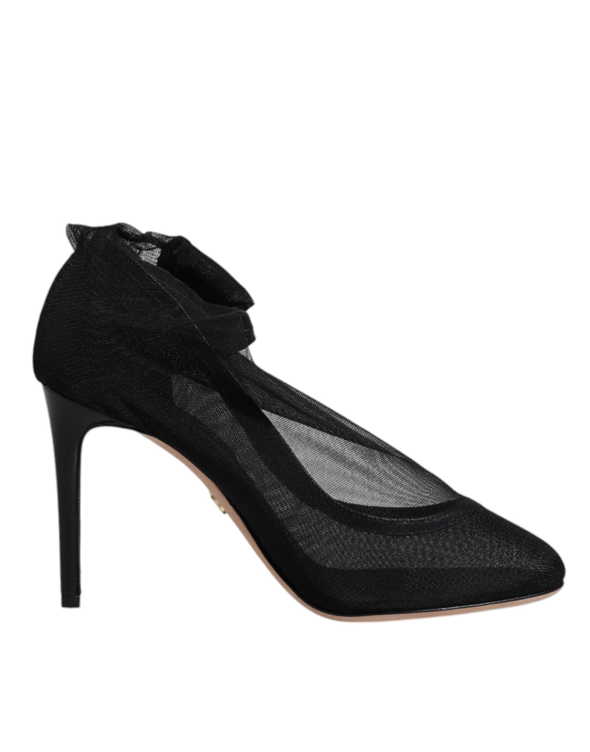 Dolce & Gabbana Schwarze Nylon-Mesh-Socken-Stil-Stiefel Schuhe