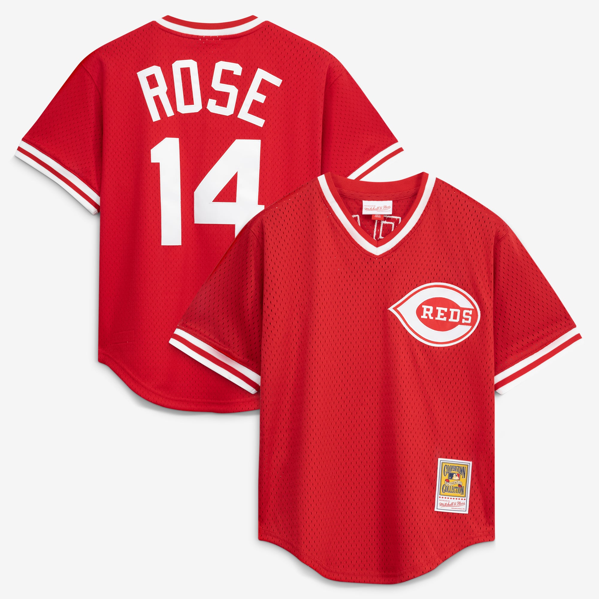 Mitchell & Ness Pete Rose Red Cincinnati Reds Authentic Batting Practice Jersey für Herren
