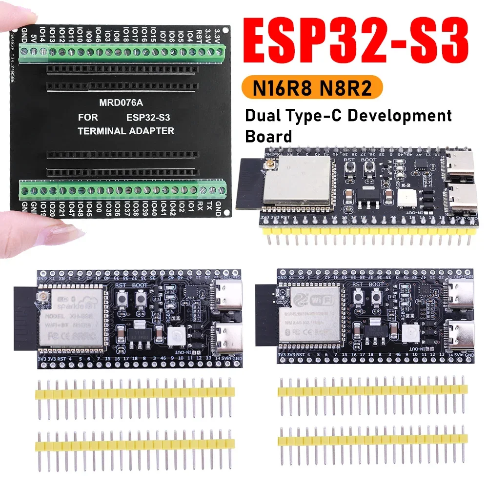 ESP32-S3 Dual Typ-C Entwicklungsboard ESP32 N16R8 N8R2 CORE Board WROOM-1-N16R8 2,4G Wifi Modul für Arduino Image