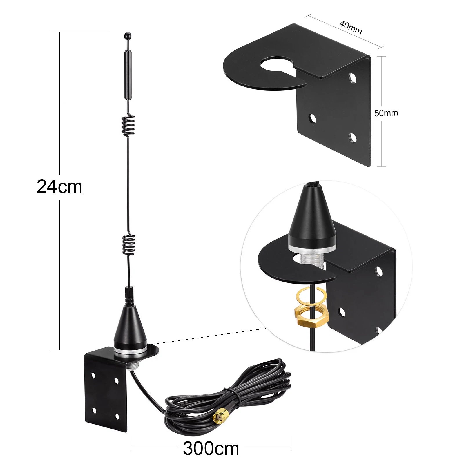 Superbat 2,4 GHz 5 GHz 5,8 GHz MIMO-WLAN-Antenne zur Wandmontage für den Außenbereich mit 3 m RP-SMA-Anschluss für Wi-Fi Range Extender Access Point Image