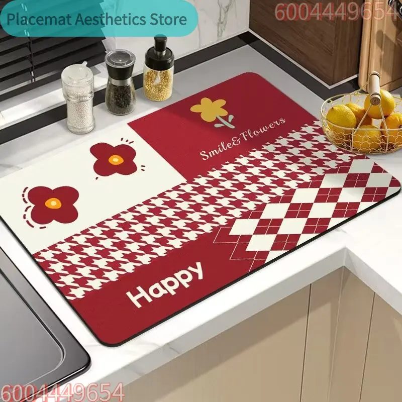 Rutschfeste, saugfähige Wassermatte für Kaffeemaschinenabfluss und Mikrowellenschutz, staubdicht, trocknend, saugfähig für Toilette und Küche Image