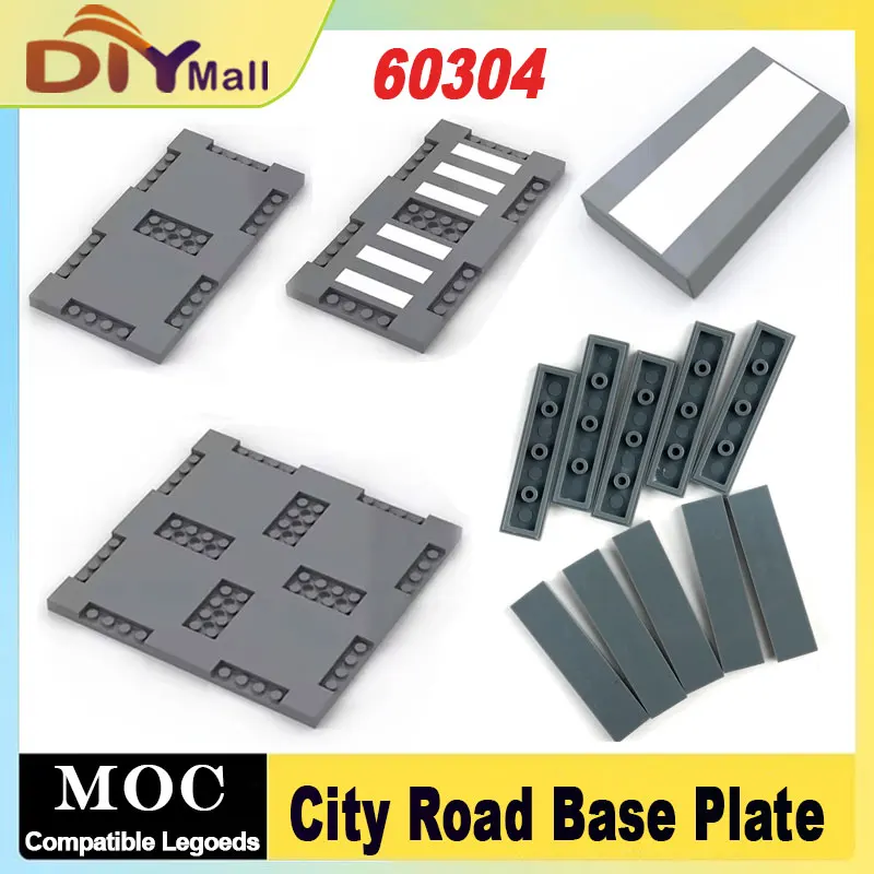 MOC City Road Grundplatte Set Flyover Crossroads Puzzle Bausteine für STEM Spielzeug Kompatibel mit Legoeds 60304 Image
