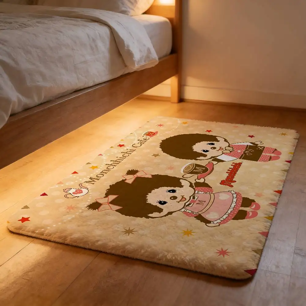 Niedlicher M-Monchhichi Weicher Wolken-Plüschteppich Rutschfester, fusselfreier, saugfähiger Heimteppich Image
