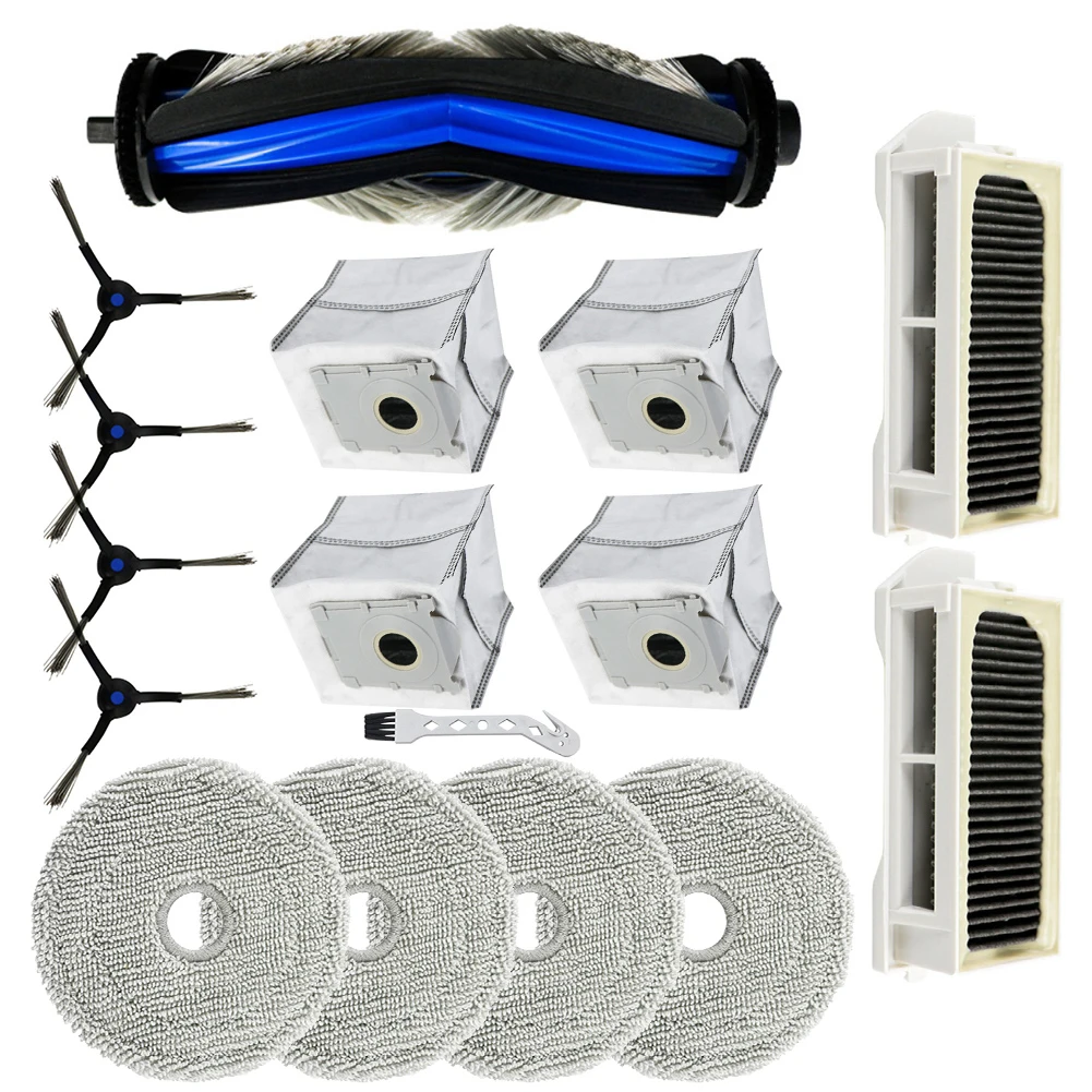 Für ECOVACS und für Deebot für Mini-Roboterstaubsauger, 1 Set, 16 Stück (Hauptrollenbürste/Seitenbürste, Staubbeutel, Mopp) Image