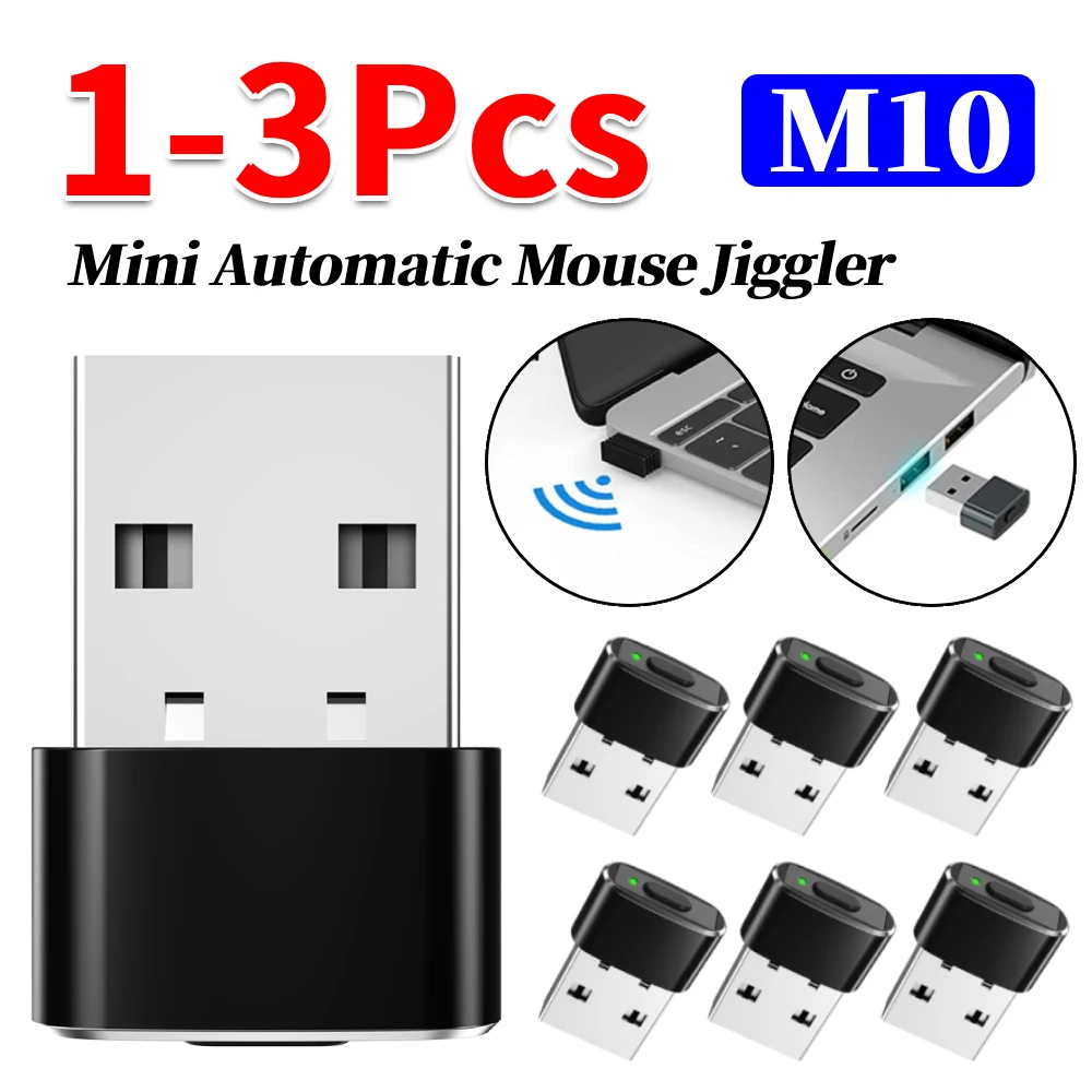 1-3 Stück Mini Automatischer Mausbeweger mit Ein/Aus-Taste, USB-Mausbewegungssimulator, Unsichtbar, Plug & Play für Laptop und Desktop Image