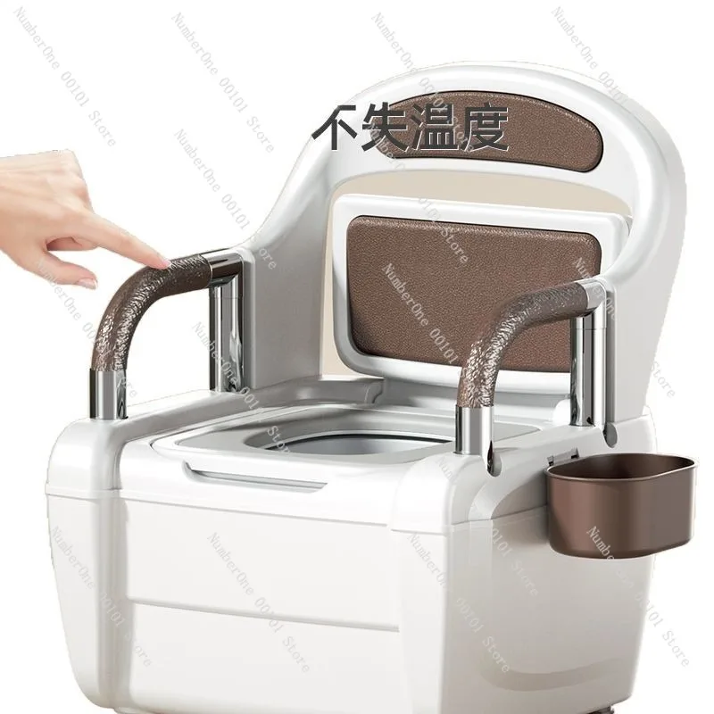 Hochwertige Luxus-Toilette für ältere und schwangere Frauen, mobiler Badezimmerstuhl, Urinalstuhl für den Innenbereich für den Heim- und Bürogebrauch Image