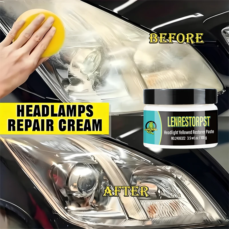 Scheinwerfer-Restaurierungs-Polierpaste Scheinwerfer-Kratzerentferner Reparatur-Reinigungspaste zur Entfernung von Oxidation Reinigung RG322 Image