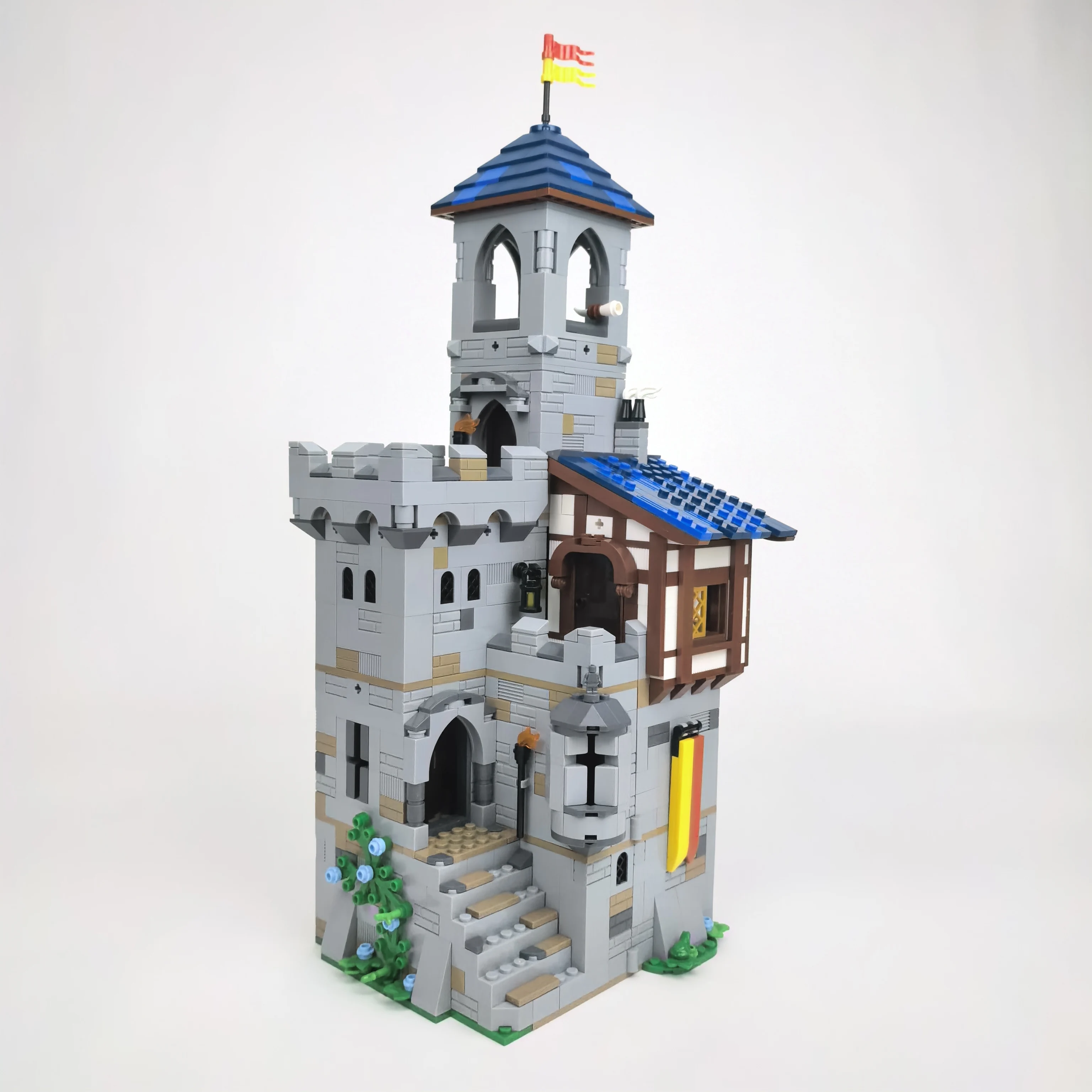 Bausteine Mittelalterliche Architektur MOC-92106 Löwe Burg Löwe Ritter König der Löwen Festung Montage Spielzeug Image