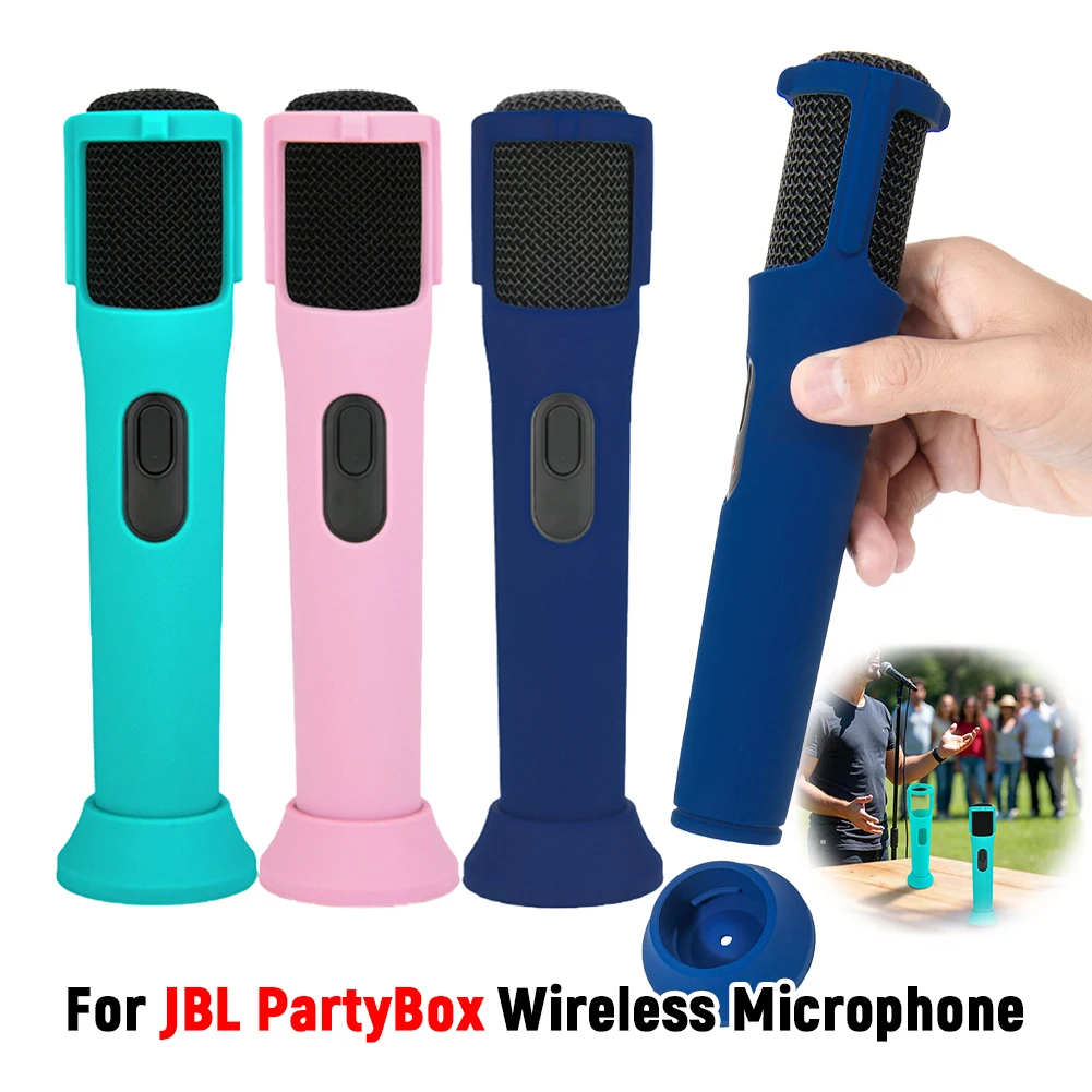 Silikonhülle Anti-Roll-Schutzhülle Mikrofonhülle für JBL PartyBox Drahtloses Mikrofon Image