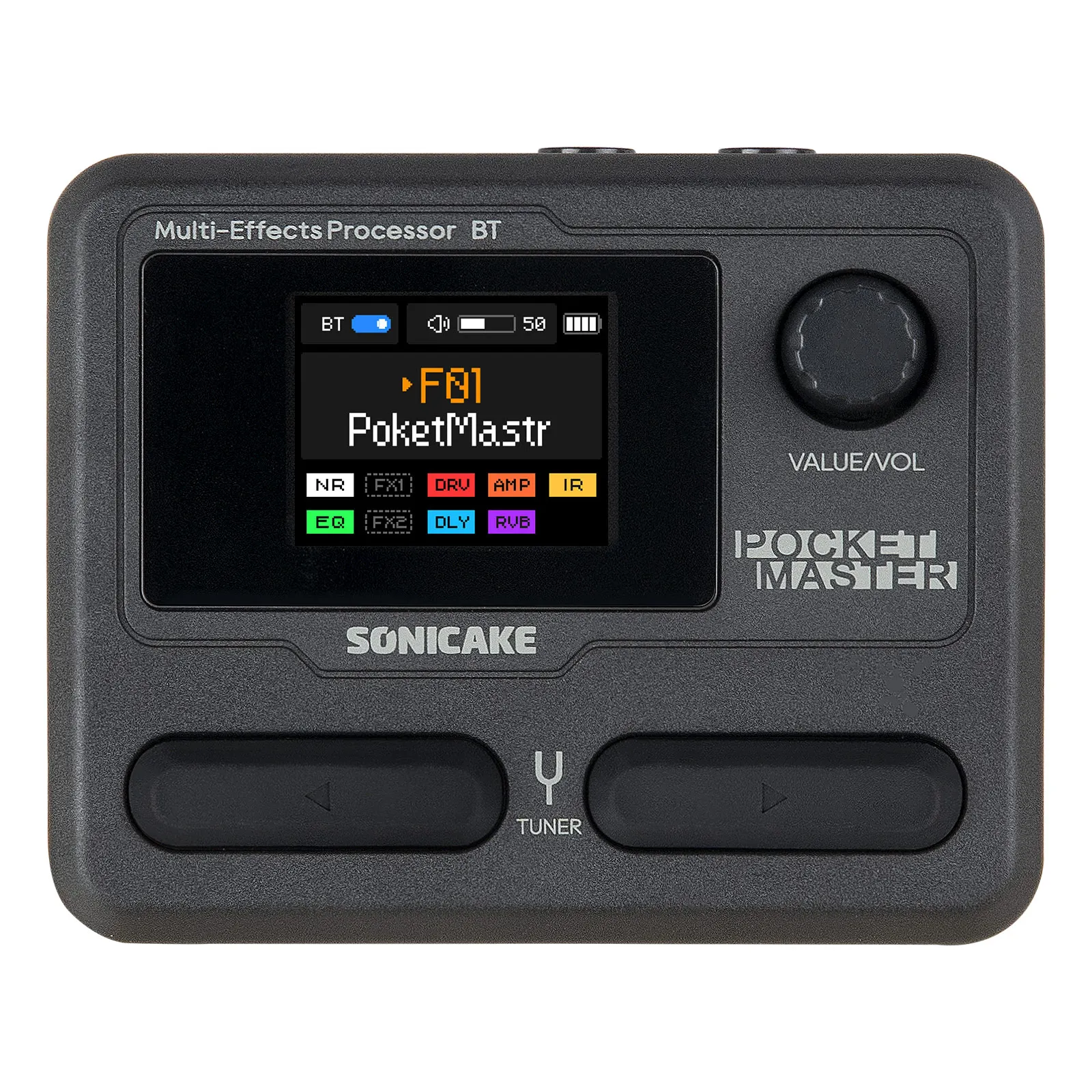 SONICAKE Pocket Master Farbiges Pedal Englische Version Gitarren- und Bass-Verstärker 100+ Multi-Effekt-Pedal Drahtlose APP-Steuerung QME-10 Image