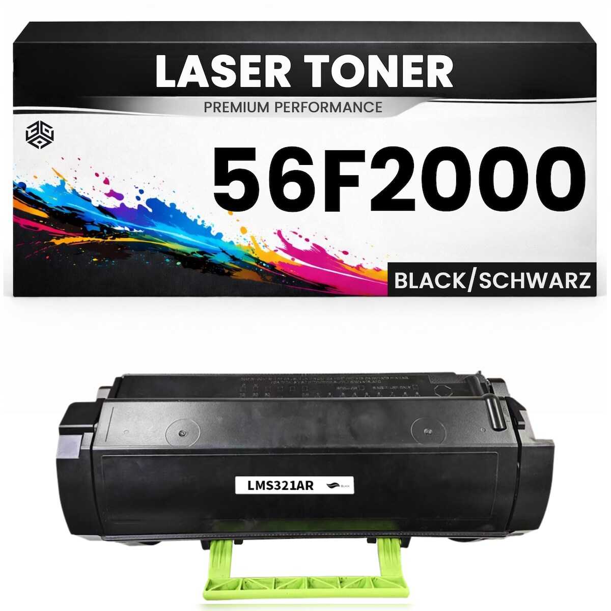 3DPlady Toner 56F2000 für Lexmark Tonerkartusche Schwarz hochwertige Premium Alternative MS321dn/421dn/421dw/521dn/621dn/622de MX321adn/321adw MS421dn Image