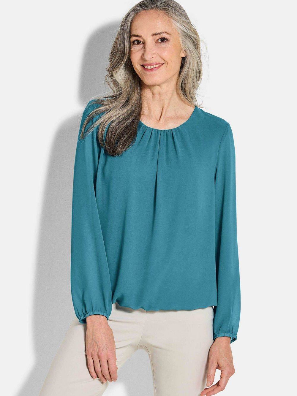 Goldner Blusen Damen petrol, 21 Image