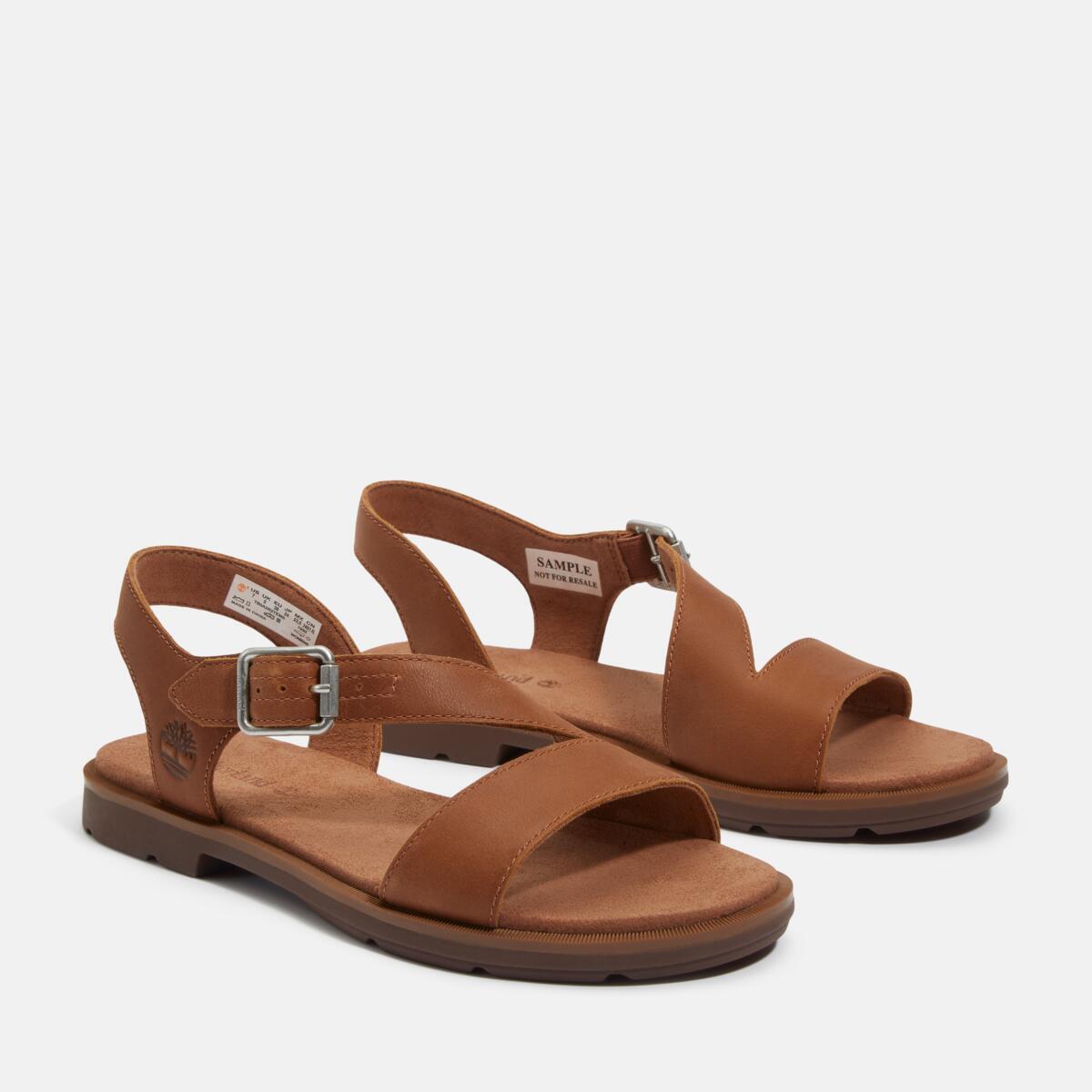 Sandale TIMBERLAND "CALISTA BAY BACKSTRAP SANDAL", Damen, Gr. 37, grau (rst full gra), Leder, Schuhe Sandale, aus Leder