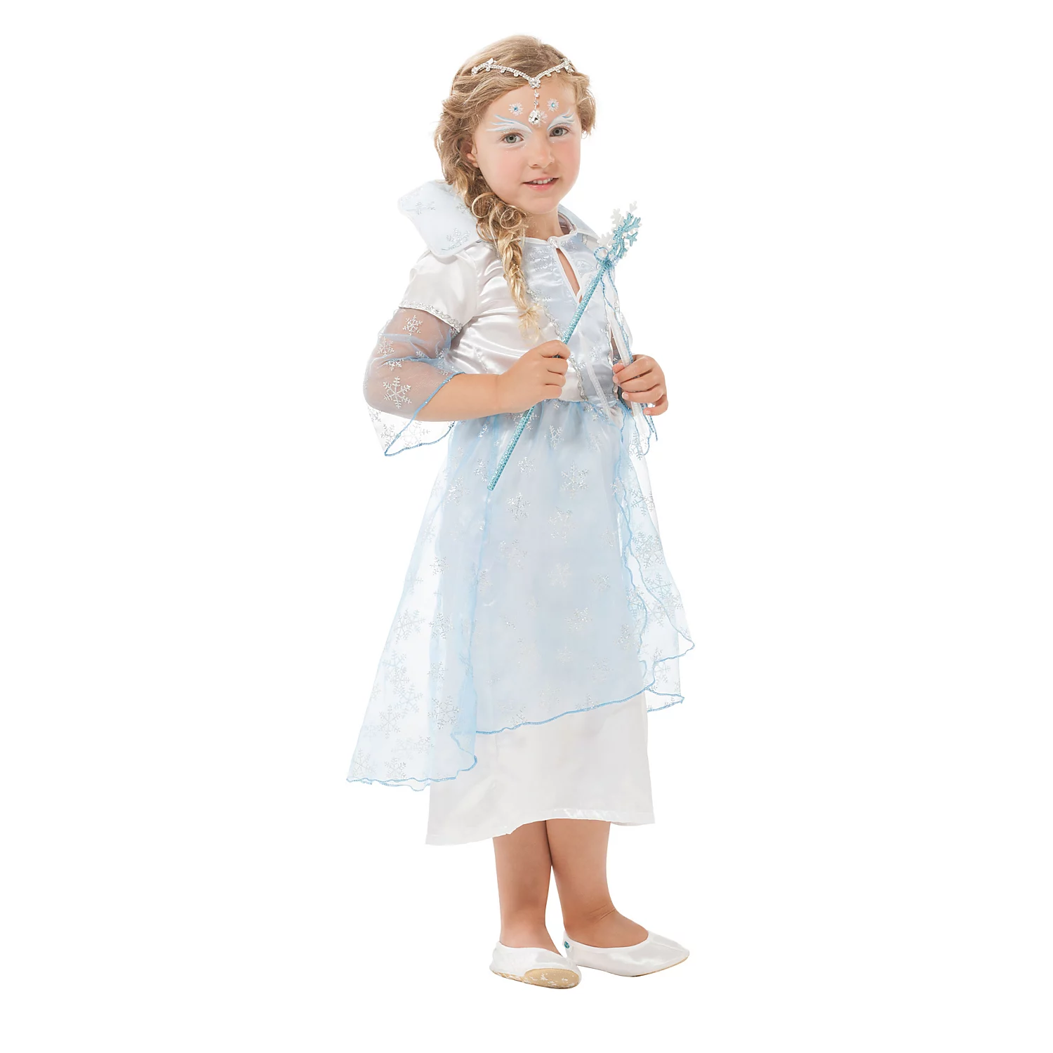Robe "Princesse des glaces" pour enfants, bleu clair/blanc