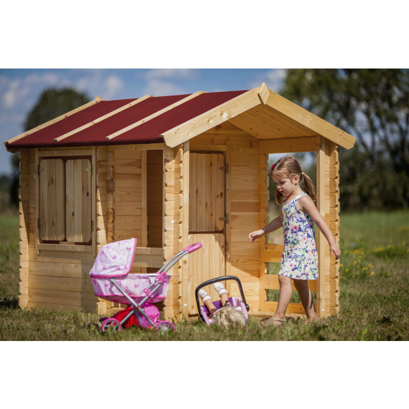 Casetta Legno Per Bambini - Casetta Giocattolo Per Bambini - L182xl146xa145cm/ 1.1m2 - Casetta Da Gioco Da Esterno - Casetta Da Giardino Timbela M501