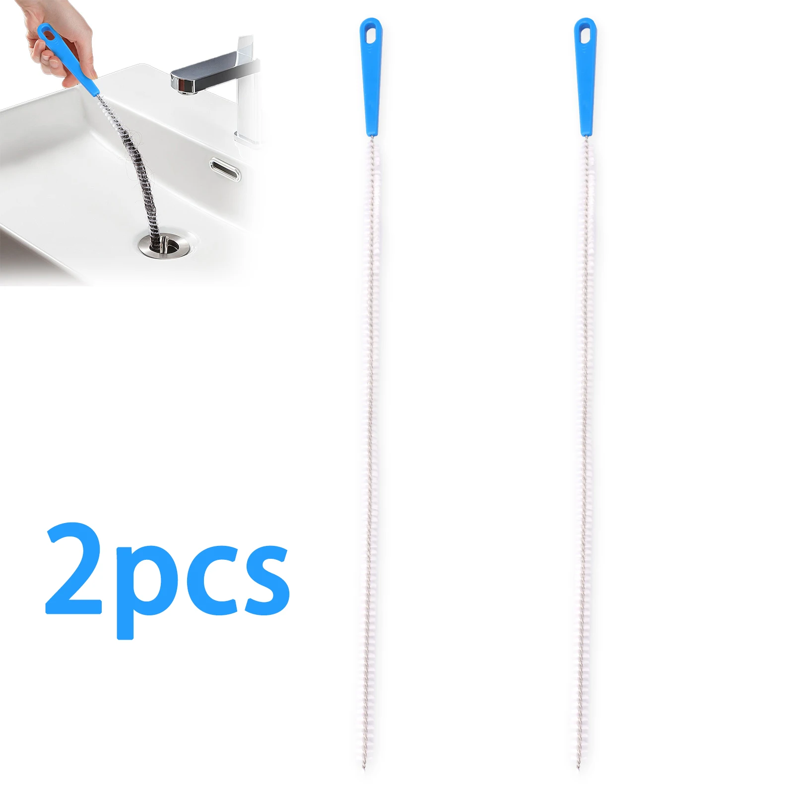 2 pezzi spazzola per dragaggio tubi bagno spazzola per pulizia lavello fognario spazzola per pulizia scarico flessibile da 17,7 pollici strumento per rimozione fori tappo intasamento