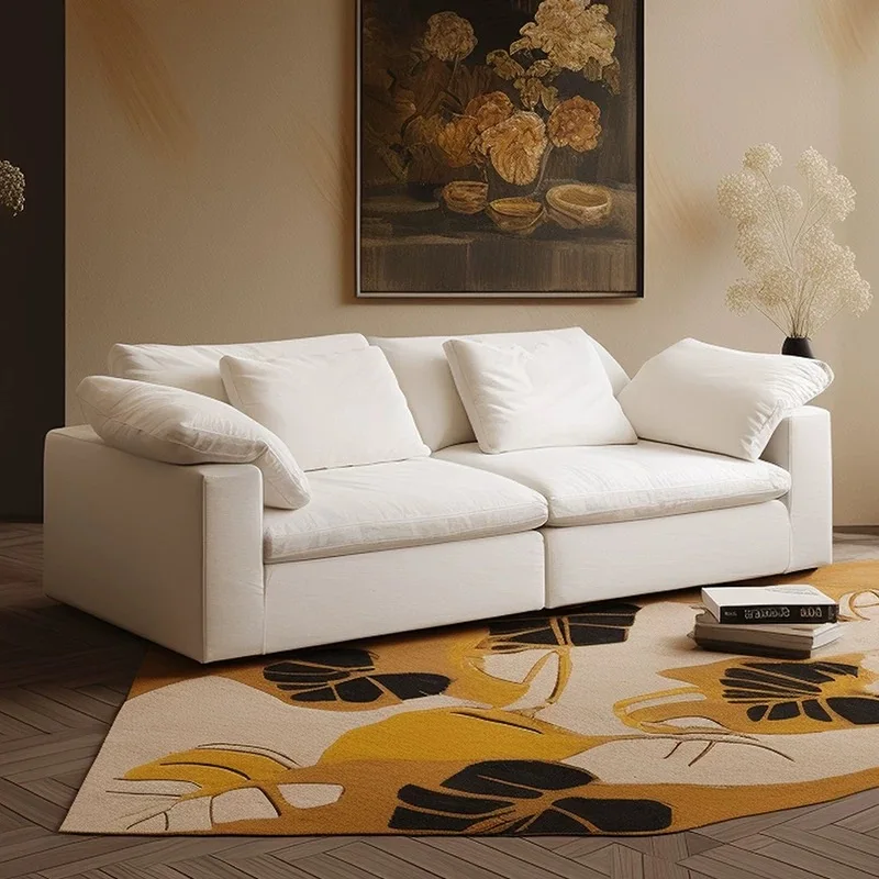 Modernes Luxus-Wohnzimmer-Sofa Sektional-Set Möbel L-Form 2-3-Sitzer Kompressions-Knochenlose Modulare Relaxsessel-Designs Verkauf Neu Image