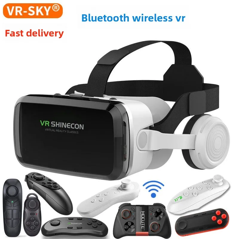 Kabellose Virtual-Reality-Brille, IMAX-Riesbildschirm, 3D-Brille, Google Cardboard Box, VR-Headset für 4,7-7,2-Zoll-Handys, unterstützt Gamepad Image