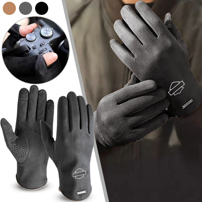 Motorrad Reiten Anti-slip Flip-Cover Handschuhe 2pc Mann Winter Warme Handschuhe Outdoor Sport Fahren Für Harley Davidson zubehör