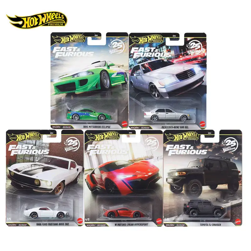 Hot Wheels HNW46-N Fast & Furious, Benz E500 SEL Ford Mustang Lykan HyperSport Toyota FJ Cruiser, 1:64 Druckguss-Automodellspielzeug Image