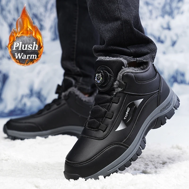 Warme, kältebeständige Schneestiefel für Erwachsene, rutschfeste, verschleißfeste Schuhe, bequeme, lässige Sportschuhe für Herren, Kletter-Trekking-Schuhe
