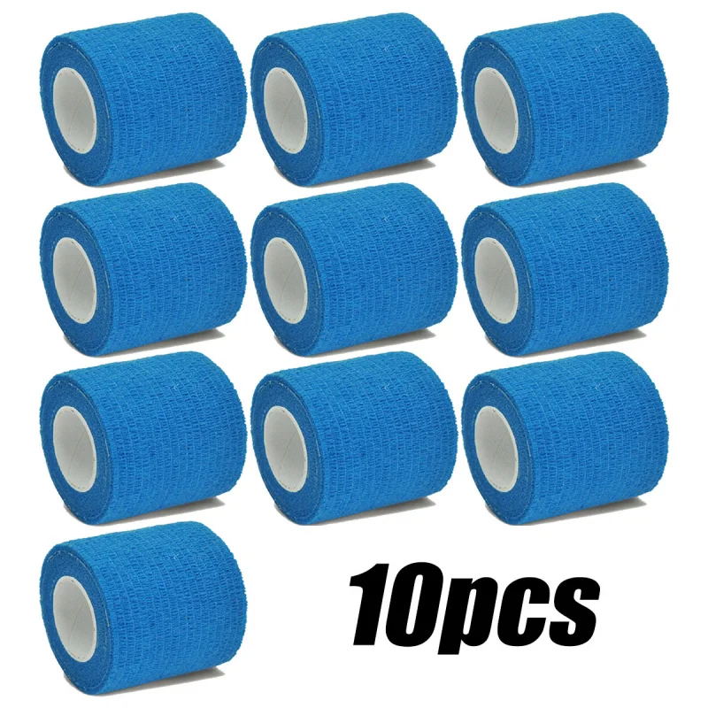 1/10 Stück 4,6 m hellblaue Sport-selbstklebende elastische Bandage, umwickelt mit elastischen Knieschützern, Finger-Knöchel-Handflächen-Knieschützer Image