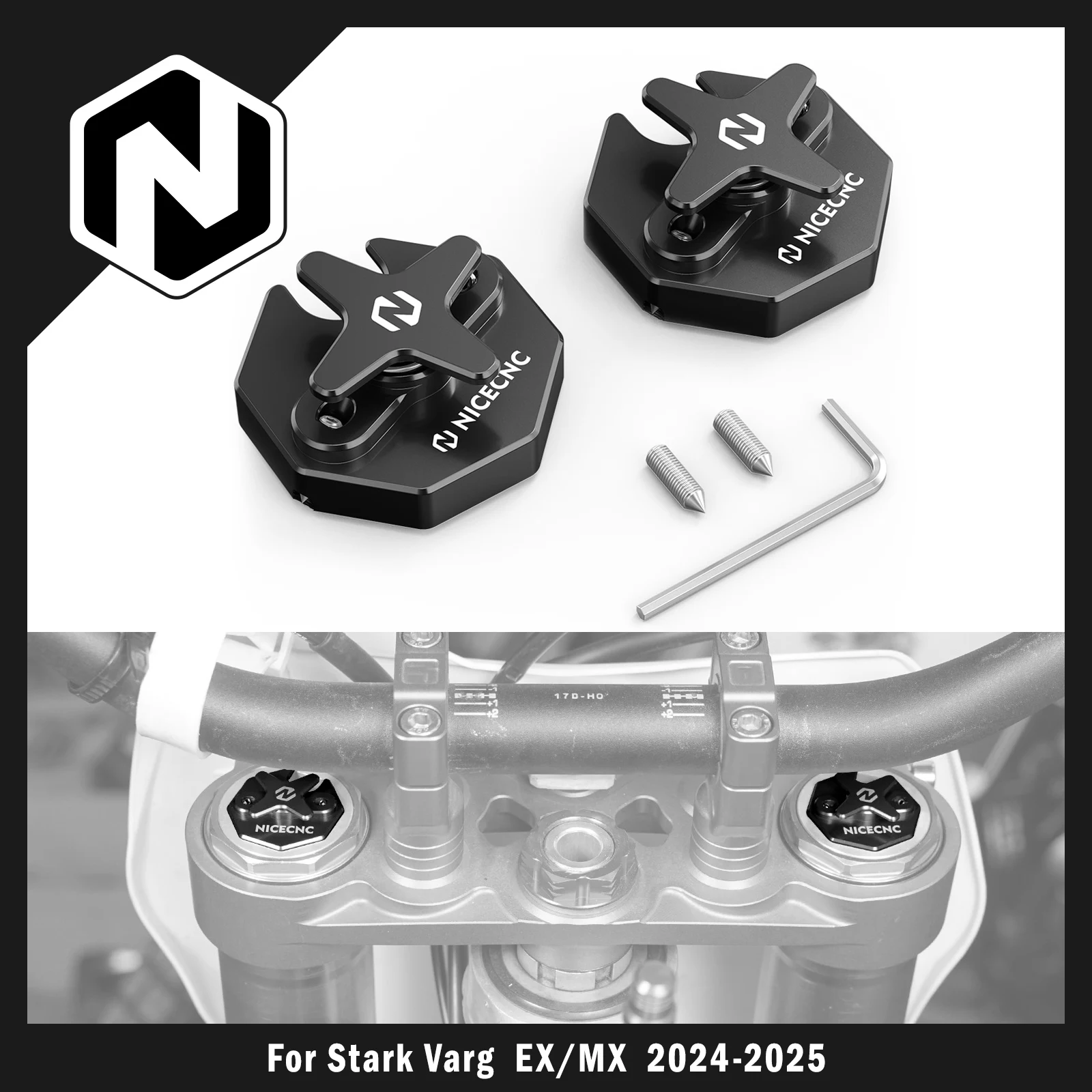 NICECNC Für Stark Varg EX Für Stark Varg MX 2024-2025 Motorrad Paar Vordergabeln Einstellung Knopf Aluminium elektrische Dirt Bike Image