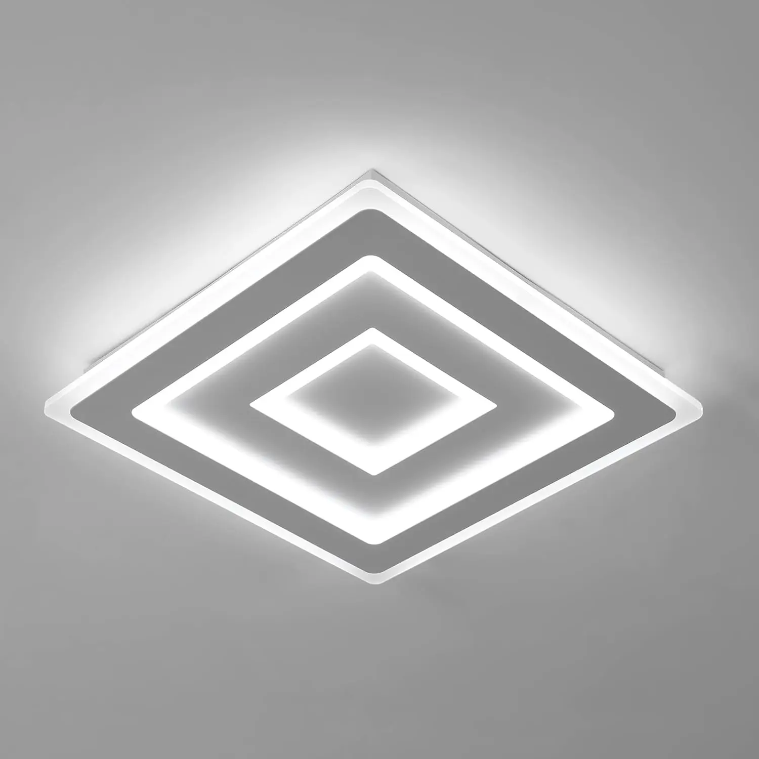 Moderne quadratische LED-Deckenleuchte, 42 W, Acryllampe, 6500 K, kaltweiße Beleuchtung für Schlafzimmer, Wohnzimmer, Flur, Badezimmer