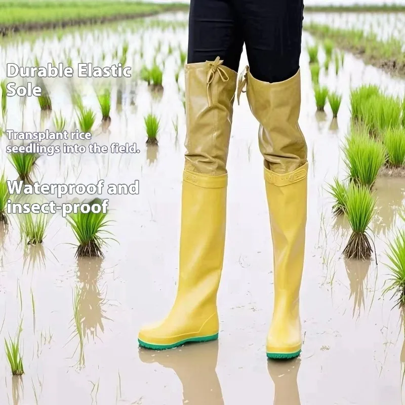 Wasserdichte Paddy Field Boots Soft Sock Sole High Rise Rice Planting Shoes Anti Slip Farm Waders Waterproof Mud Boot Rice Plowing