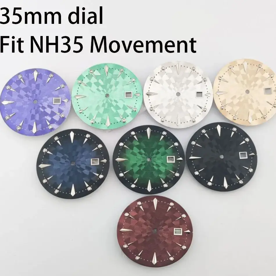 NH35 Zifferblatt 35mm Uhrenzifferblatt Steriles Zifferblatt Geeignet für NH35 Automatikuhrwerk Uhrenzubehör Image