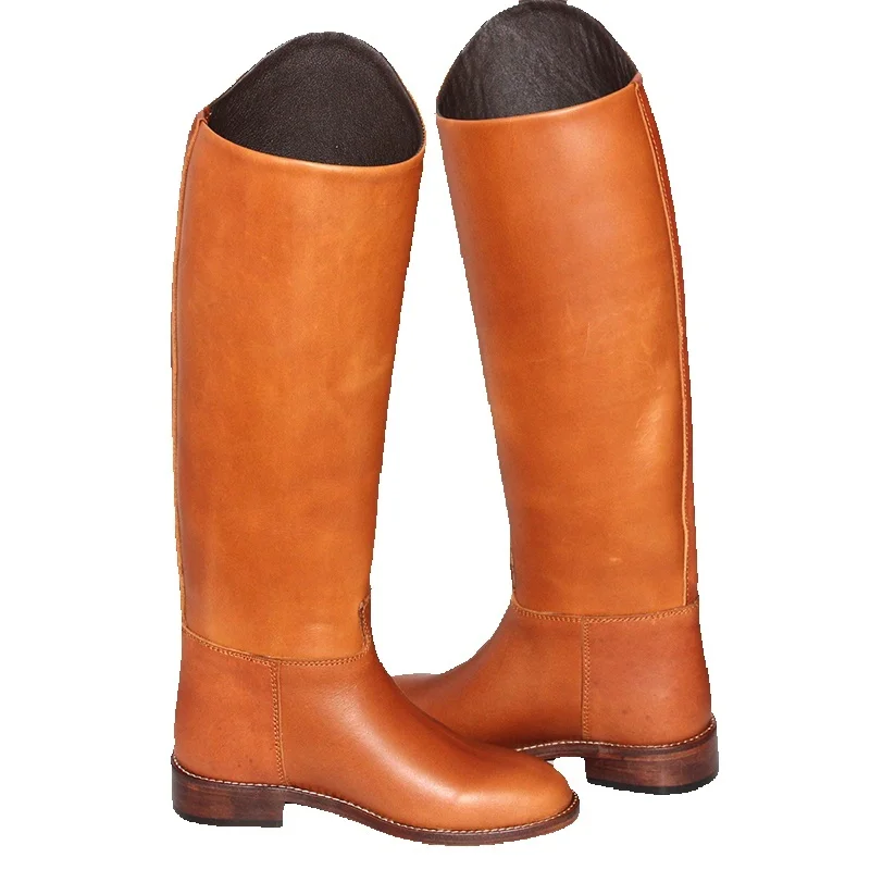 Aoud Saddley Reiten Stiefel Voll Leder Leder Futter Dressur stiefel Reit Stiefel Schuhe Unisex Angepasst Paardrijden Image